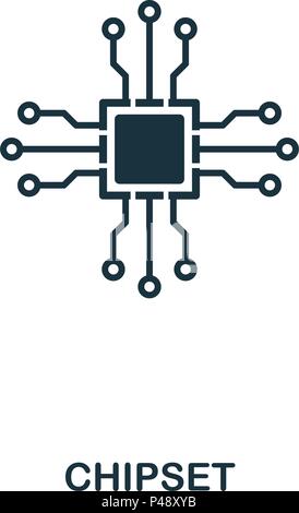 Chipsatz Symbol. Line Style Icon Design. UI. Abbildung: Chipsatz Symbol. Piktogramm isoliert auf Weiss. Fertig in web design, Anwendungen, Software, Druck verwenden. Stock Vektor