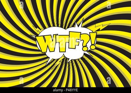 WTF komische Soundeffekte im Pop Art Stil. Burst beste grafische Wirkung mit Label und Text im Retro-Stil. Vector Illustration Stock Vektor