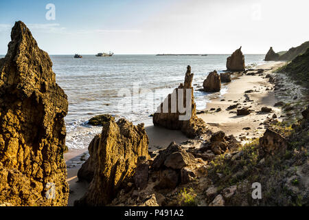 Felsformation in Las Piedras de Martin Strand (Playa Las Piedras de Martin). La Vela de Coro, Falcon, Venezuela. Stockfoto