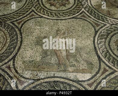 MOSAICO ROMANO AMORES DE ZEUS - DET EUROPA. Lage: CASA DE LA CONDESA DE LEBRIJA, Sevilla, Sevilla, Spanien. Stockfoto