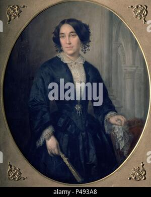 RETRATO DE DAMA - 1853 - OLEO/LIENZO - ROMANTICISMO ESPAÑOL. Autor: José María Romero y López (1815-1880). Lage: MUSEO ROMANTICO - PINTURA, MADRID, SPANIEN. Stockfoto