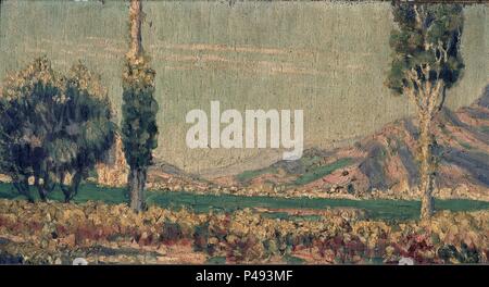 PAISAJE. Autor: Francisco Domingo Marqués (1842-1920). Lage: FUNDACION RODRIGUEZ ACOSTA, Granada, Spanien. Stockfoto