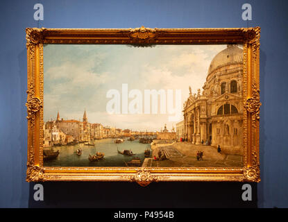 Canaletto Gemälde - Die Canal Grande mit Santa Maria della Salute, Venedig, C. 1744; Die Queens Gallery Edinburgh Schottland Stockfoto