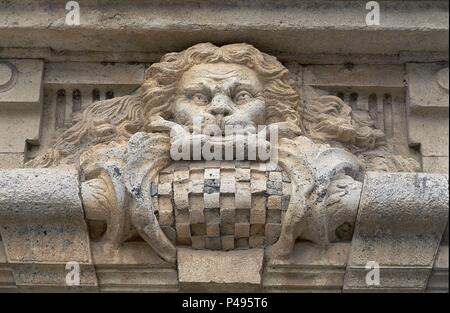 Las MEJORES DE LA PORTADA DEL PALACIO DE NUEVO BAZTAN CONSTRUIDO ENTRE 1709 Y 1713. Autor: José Benito Churriguera de (1665-1725). Lage: PALACIO, MADRID, SPANIEN. Stockfoto