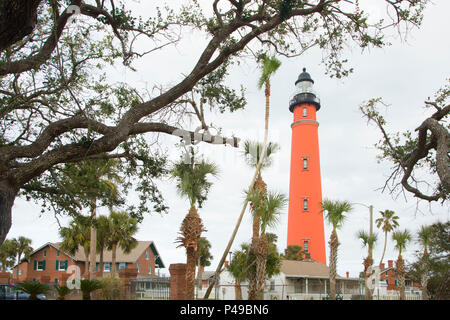 Ponce de Leon Inlet Leuchtturm, Ponce de Leon Inlet Licht Station Museum, Florida Stockfoto