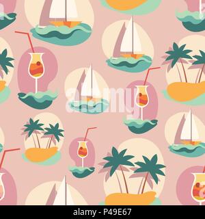 Nahtlose Hintergrundmuster mit Sommer Elemente Stock Vektor