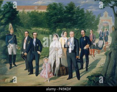 PASEO DE LA PRINCESA DE ASTURIAS - SIGLO XIX. Thema: Francisco Javier Mendiguchia (b. 1828). Lage: PALACIO DE LA QUINTA DE EL Pardo, Madrid, Spanien. Stockfoto