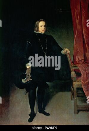 Prinz don Baltasar Carlos. 1645. Leinwand (209 x 144 cm). Madrid, Prado Museum. Autor: Juan Bautista Martínez del Mazo (C. 1612-1667). Lage: Museo del Prado - PINTURA, MADRID, SPANIEN. Stockfoto