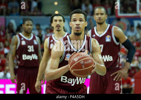 München, Deutschland. 16 Juni, 2018. Jared Cunningham (Nr. 9, FCB). Basketball, Basketball Bayern München (FCB) - Alba Berlin (B), Basketball Bundesliga BBL, Final, 5. Spiel, Saison 2017/2018, am 16/06/2018 in Muenchen/AUDIDOME/Deutschland. | Verwendung der weltweiten Kredit: dpa/Alamy leben Nachrichten Stockfoto