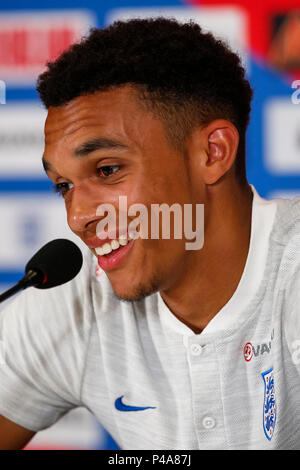 Sankt Petersburg, Russland. Juni 2018 21. Trent Alexander-Arnold von England England während einer Pressekonferenz in Repino Cronwell Park Hotel am 21. Juni 2018 in Morgedal, Sankt Petersburg, Russland. Credit: PHC Images/Alamy leben Nachrichten Stockfoto