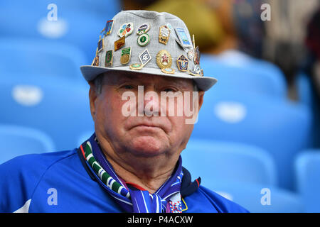 Samara, Russland. 21 Juni, 2018. Deutsche Fans, Fußball Fans. Senior Bergmann Dänemark (DEN) - Australien (AUS) 1-1, vorläufige Gruppe C, Spiel 22, am 21.06.2018 in Samara, Samara Arena. Fußball-WM 2018 in Russland vom 14.06. - 15.07.2018. | Verwendung der weltweiten Kredit: dpa/Alamy leben Nachrichten Stockfoto