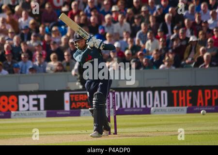 Chester-le-Street, England vom 21. Juni 2018. Jonny Bairstow schlagen für England gegen Australien im vierten ODI im Emirates Riverside. Credit: Colin Edwards/Alamy Leben Nachrichten. Stockfoto