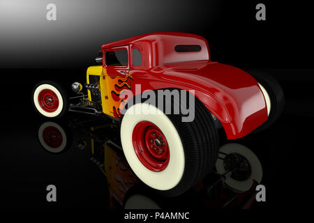 Hot Rod 3D-Rendering Stockfoto