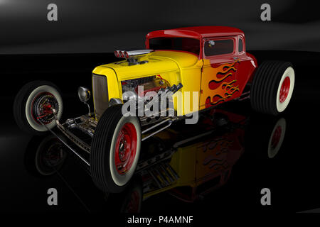 Hot Rod 3D-Rendering Stockfoto