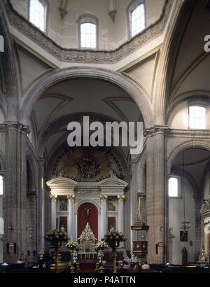 Interieur DE LA NAVE HACIA LA CABECERA. Lage: Iglesia del Sagrario METROPO, Mexiko-stadt, CIUDAD DE MEXICO. Stockfoto