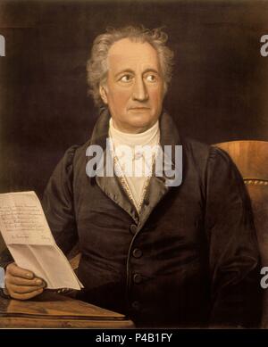 JOHAN WOLFGRANG GOETHE - 1749-1832 - POETA NOVELISTA Y DRAMATURGO ALEMAN. Autor: Joseph Karl Stieler (1781-1858). Stockfoto