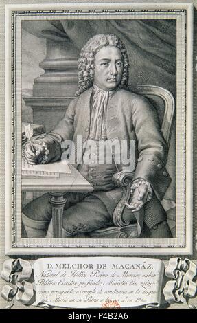 MELCHOR DE MACANAZ (1670/1760) politisch ESCRITOR Y MINISTRO DE FELIPE V. Ort: Biblioteca Nacional - COLECCION, MADRID, SPANIEN. Stockfoto