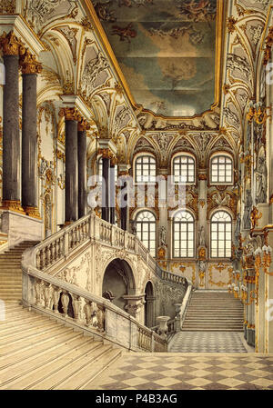 Konstantin Andreyevich Ukhtomsky-Interieurs des Winter Palace - der Jordan Treppe Stockfoto