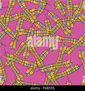 Die nahtlose Vektor Muster mit Pop Art Tropic Banana Blätter Stock Vektor