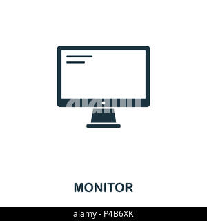 Symbol Monitor. Line Style Icon Design. UI. Abbildung: Symbol Monitor. Piktogramm isoliert auf Weiss. Fertig in web design, Anwendungen, Software, Druck verwenden. Stockfoto