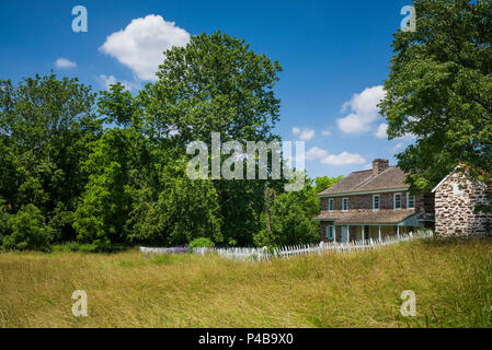 USA, Pennsylvania, Birdsboro, Daniel Boone Homestead, ehemaliges Haus des 18. und 19. Jahrhundert amerikanischer Frontiersman, Daniel Boone Stockfoto