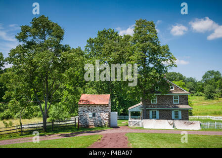 USA, Pennsylvania, Birdsboro, Daniel Boone Homestead, ehemaliges Haus des 18. und 19. Jahrhundert amerikanischer Frontiersman, Daniel Boone Stockfoto