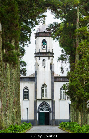 Portugal, Azoren, Sao Miguel Island, Sete Cidades, Stadtkirche Stockfoto