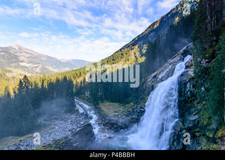 Krimmler Wasserfall, Krimmler Wasserfälle, untere Stufe, Pinzgau, Salzburg, Österreich Stockfoto