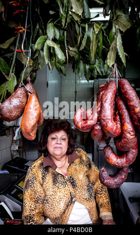 Marktstand, Mercado de Bolhao, Porto, Portugal, Europa Stockfoto