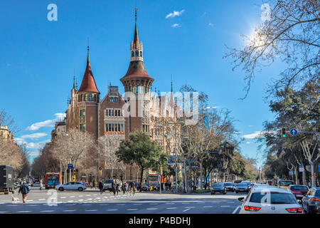 Barcelona Stadt, der Diagonal Avenue, Les Punxes Haus, Spanien Stockfoto