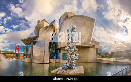 Bilbao City, Frank Gehry Architekt, Gugenheim Museum, Spanien, Vasc Land Stockfoto