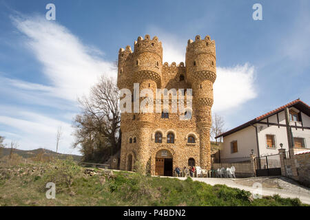 Spanien, Provinz Burgos, Cebolleros Stadt, Las Cuevas Schloss Stockfoto