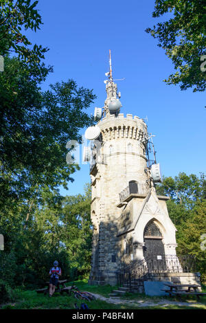 Wien, Aussichtsturm Habsburgwarte am Hermannskogel Gipfel, Wienerwald (Wien), 19. Döbling, Wien, Österreich Stockfoto