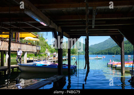 Lunz am See, Lunzer See, Boot Haus, Miete der Boote, der Region Mostviertel, Niederösterreich, Österreich Stockfoto