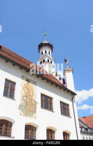 Kempten (Allgäu), Rathausplatz, Rathaus (Town Hall), Schwaben, Allgäu, Schwaben, Bayern, Deutschland Stockfoto