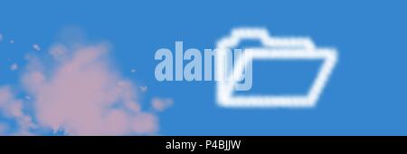 Ordner Symbol auf blauem Hintergrund Stockfoto