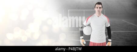 Fußball-Torwart, Fußball mit Übergang Stockfoto