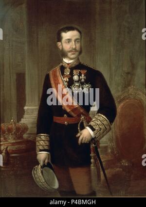 RETRATO DEL REY Alfonso XII. Autor: José María Romero y López (1815-1880). Ort: BANCO DE ESPAÑA - COLECCION ARTE, MADRID, SPANIEN. Stockfoto