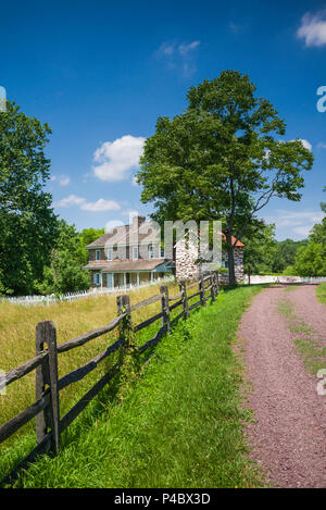USA, Pennsylvania, Birdsboro, Daniel Boone Homestead, ehemaliges Haus des 18. und 19. Jahrhundert amerikanischer Frontiersman, Daniel Boone Stockfoto