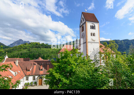 Füssen, Basilika St. Mang Kirche, Allgäu, Schwaben, Bayern, Deutschland Stockfoto