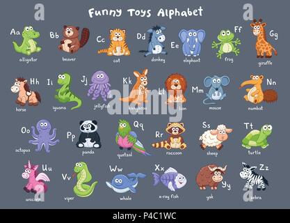 Cartoon Tiere Alphabet Stock Vektor