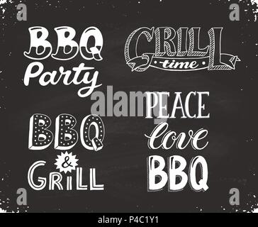 BBQ und Grill Schriftzug Stock Vektor