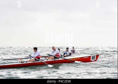 Plymouth, Großbritannien, 2009 Küsten Rudern Meisterschaften drei Herren Doppel Scull, s, M2X, Autorennen, Offshore, Freitag, 23.10.2009, © Peter SPURRIER Stockfoto