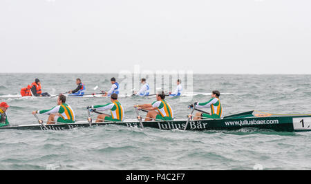 Plymouth, Großbritannien, 2009, 'Coastal Rudern Meisterschaften', 'zwei Coxed Vier, 4 X+, racing, am Meer, © Peter SPURRIER. Stockfoto