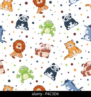 Cartoon Tiere Muster Stock Vektor