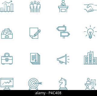 Business Icon Linie eingestellt Stock Vektor