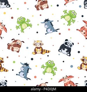 Cartoon Tiere Muster Stock Vektor
