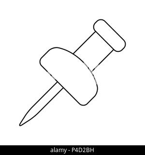 Drücken Sie pin-Büro vektor design isoliert auf weißem Stock Vektor