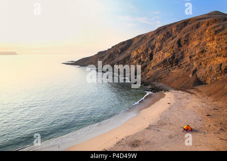 La Mina Beach am frühen Morgen in Paracas National Reserve, Peru. Hauptzweck des Reservats ist zum Schutz der marinen Ökosysteme und historische Kultur Stockfoto