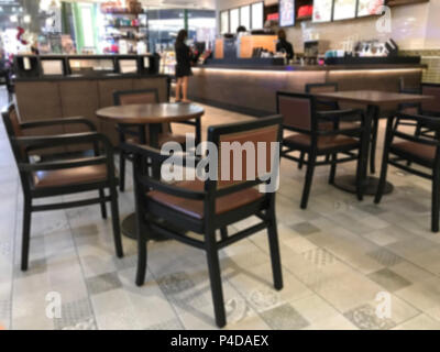 Moderne Coffee Shop Cafe Innenraum, blur Hintergrund. Stockfoto